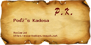 Poós Kadosa névjegykártya