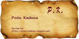Poós Kadosa névjegykártya